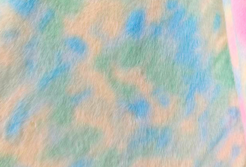 500GSM európai nyérc mintás szivárvány színű faux nerc szövet 500GSM európai nyérc mintás szivárvány színű faux nerc szövet