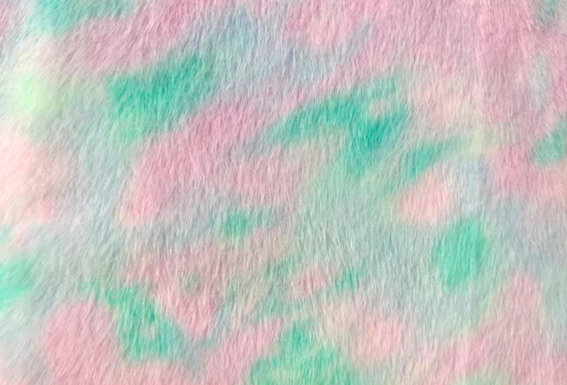 500GSM európai nyérc mintás szivárvány színű faux nerc szövet 500GSM európai nyérc mintás szivárvány színű faux nerc szövet